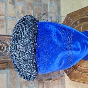 Vintage 1940's or 50's straw, beaded and veiled ladies hat.